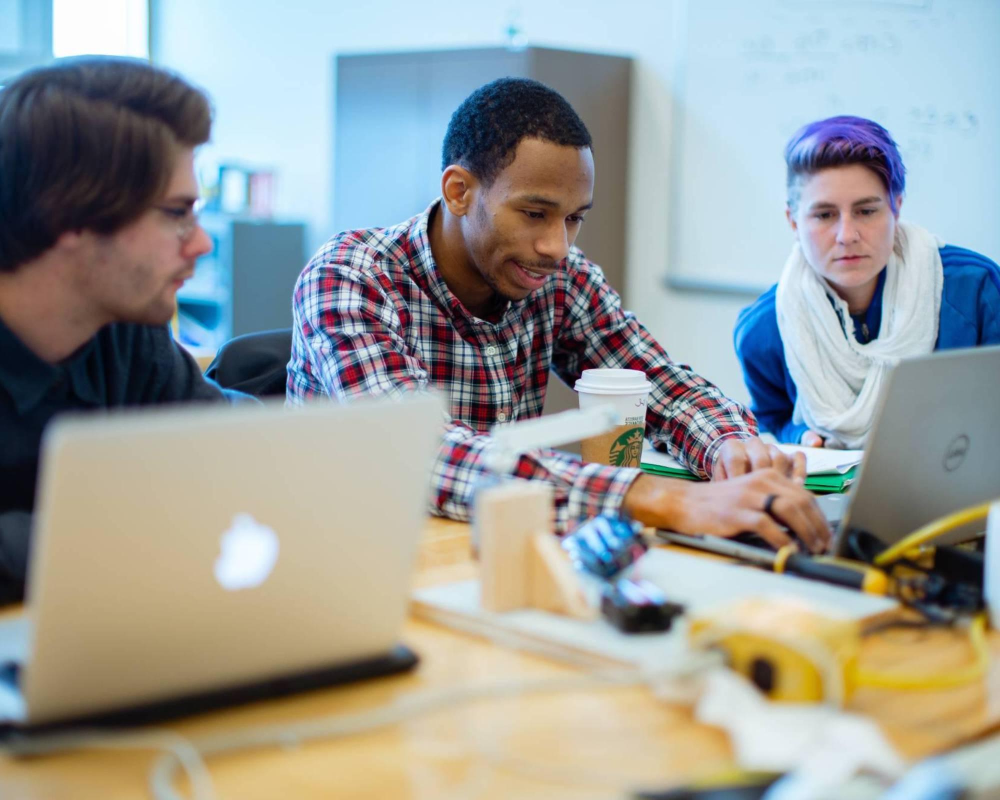 Engineering Students Working on a Group Project